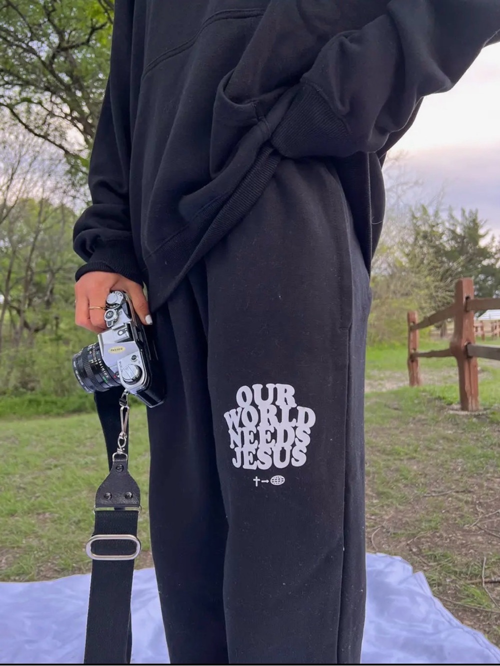 Elevated Faith Black Sweatpants - Our World Needs Jesus